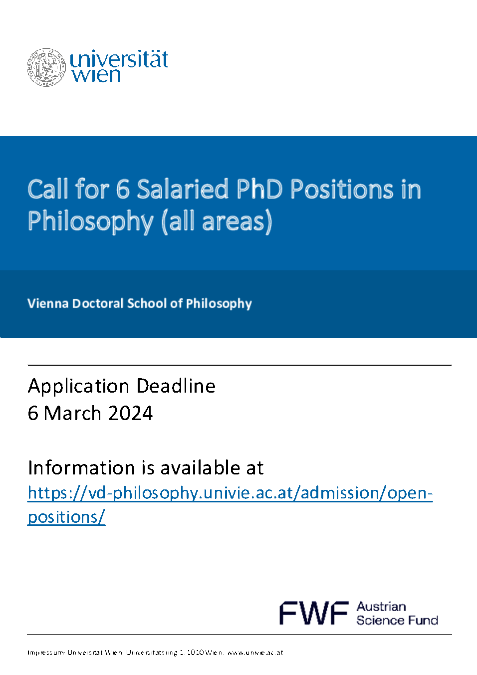 phd positions in philosophy